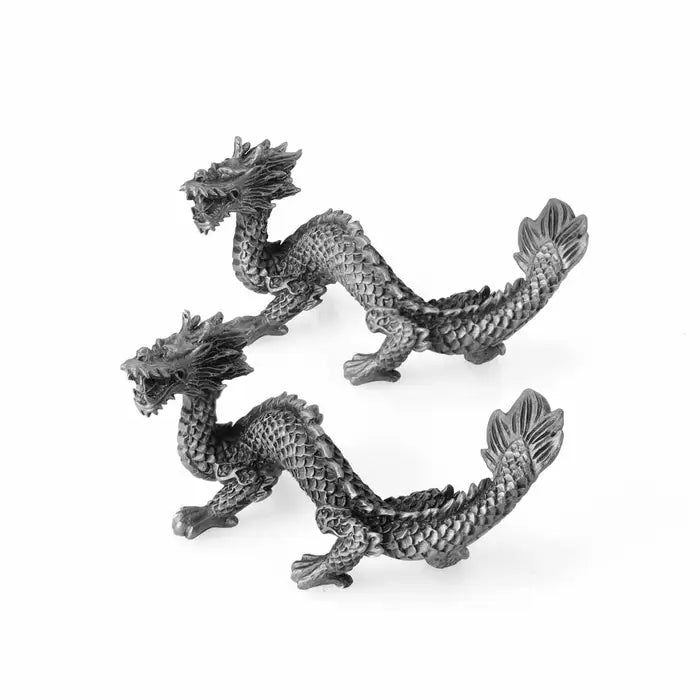 Celestial 2024 Year of the Dragon Pewter Chopstick Rest Pair