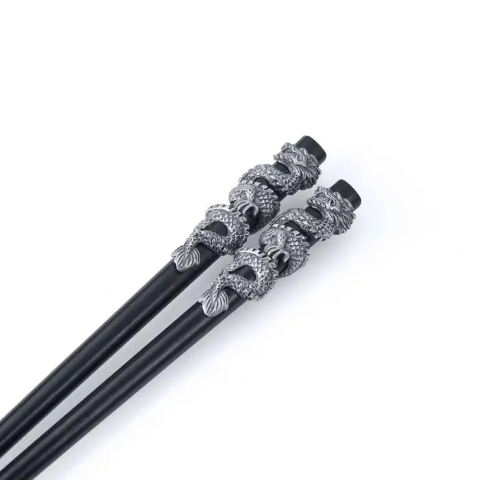 Celestial 2024 Year of the Dragon Pewter Chopsticks & Rest Set