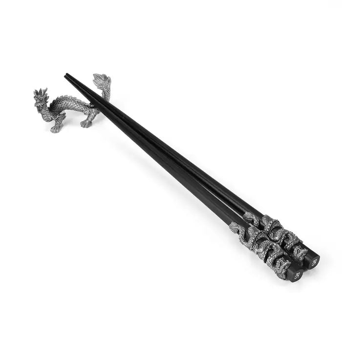 Celestial 2024 Year of the Dragon Pewter Chopsticks & Rest Set