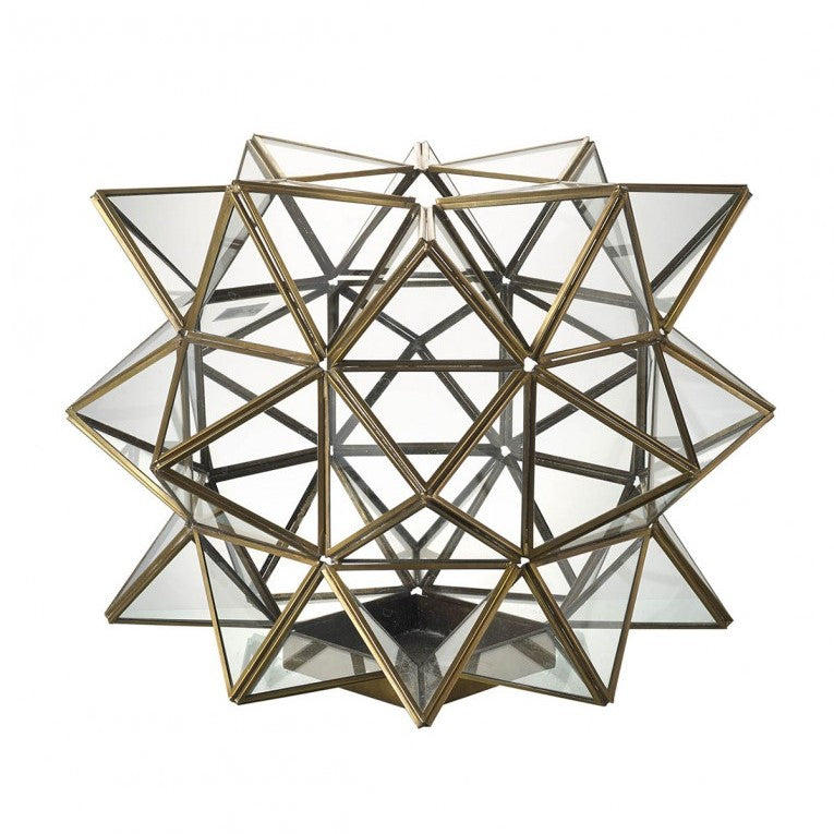 Celestial Charming Handcrafted Glass & Bronze Lantern