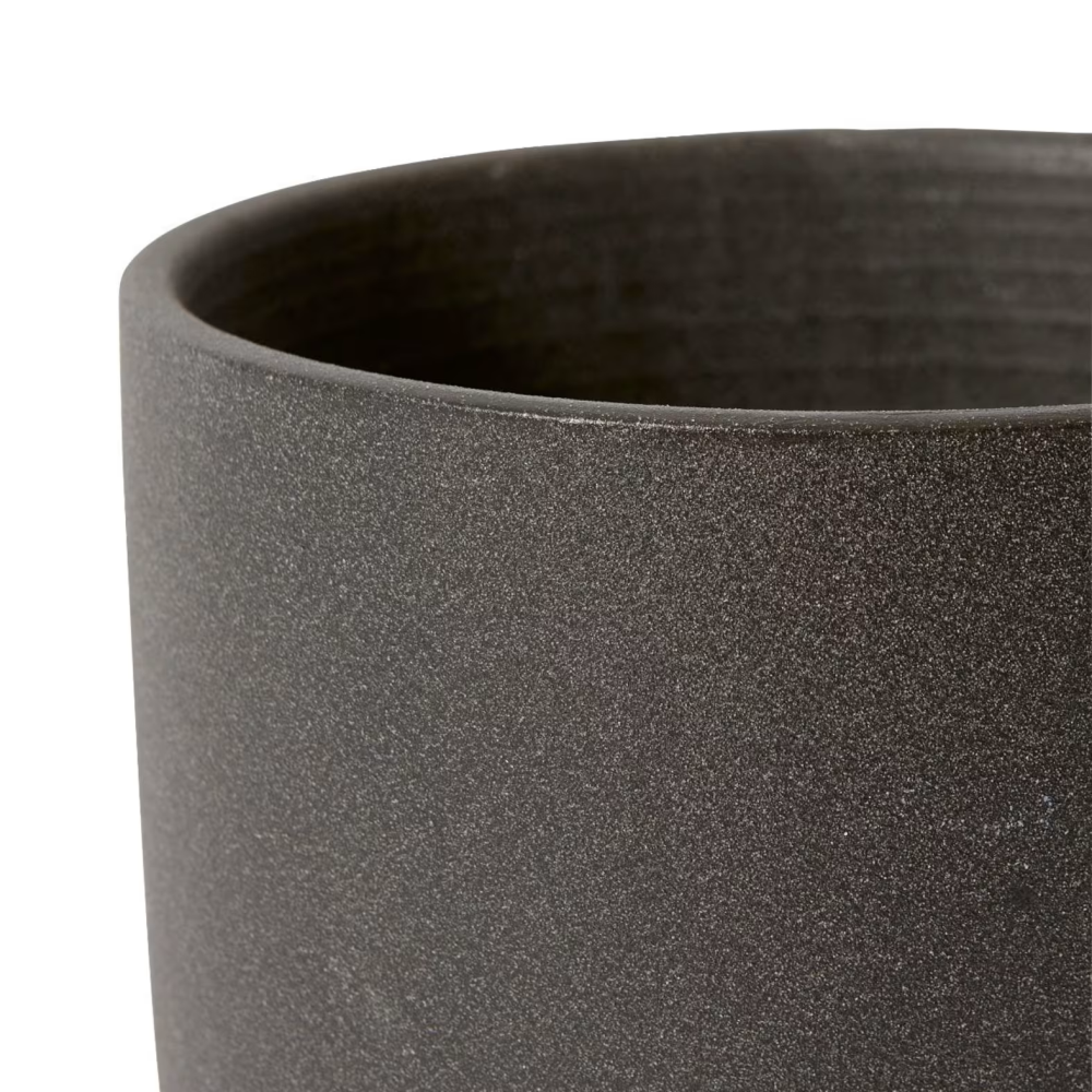 Cermaic Allegra Pot with Saucer - Available in 3 colors - 19 x 19 x 18cms