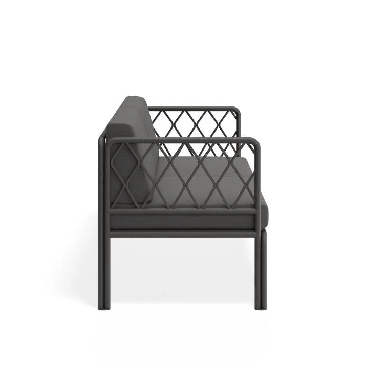 Charcoal 2- Seater Outdoor Chair with Cushion - Sandy Grey