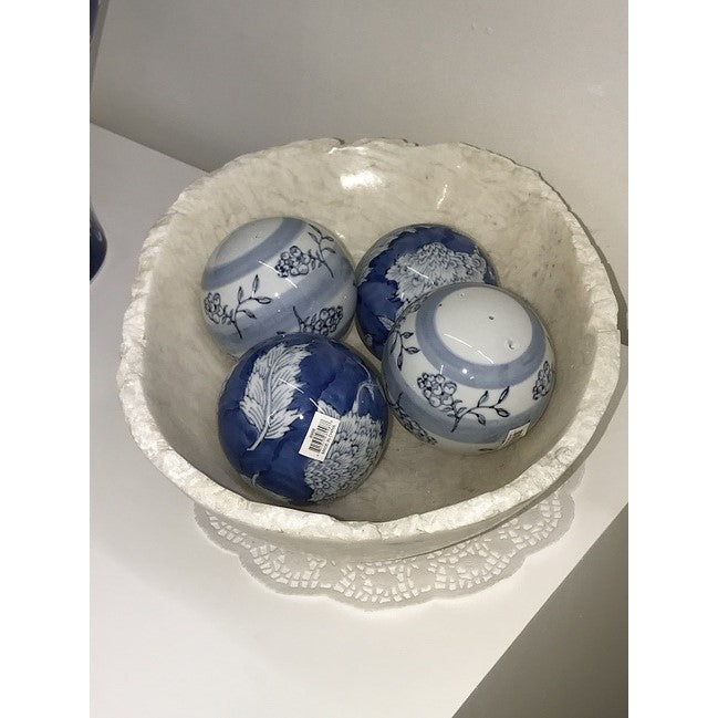 Charming Floral Ceramic Decorative Balls - Set of 4