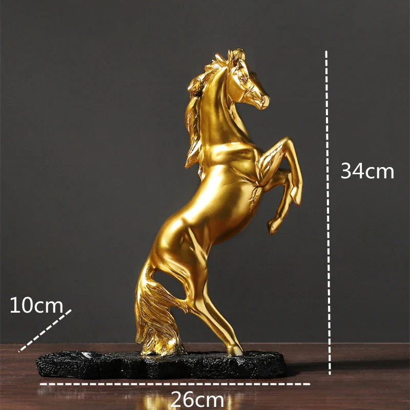 Charming Golden Horse Wine Storage Decor