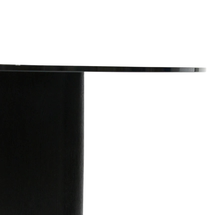 Chic Glass Round Dining Table 185cms - Black