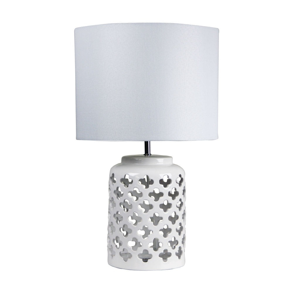 Chic Moorish Cut Teal Ceramic Lamp (Available in 2 Colors)