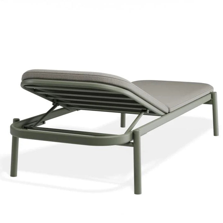 Chic Poolside Green Comfort Sun Lounge & Side Table - Granite Grey