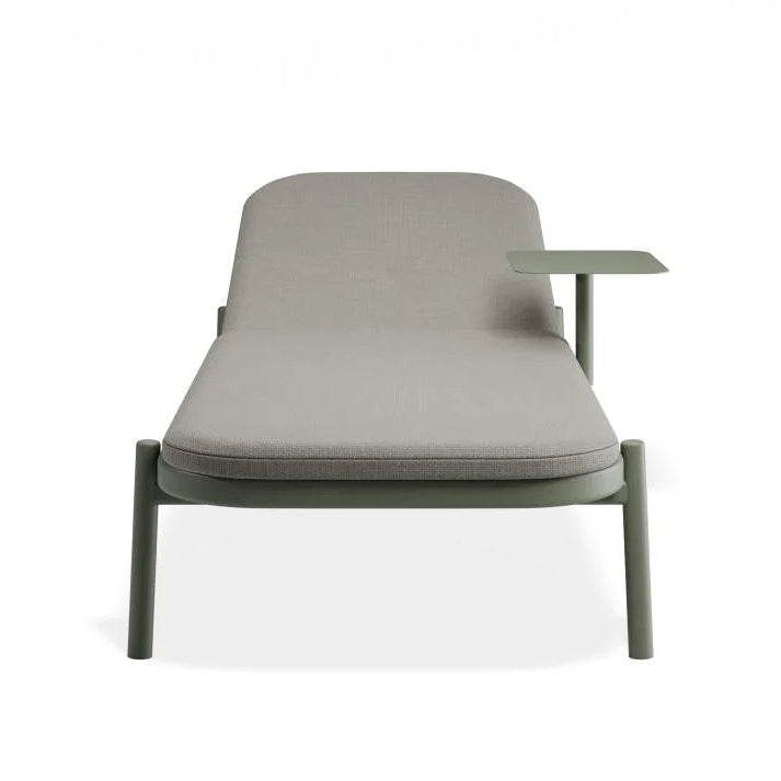 Chic Poolside Green Comfort Sun Lounge & Side Table - Sandy Grey