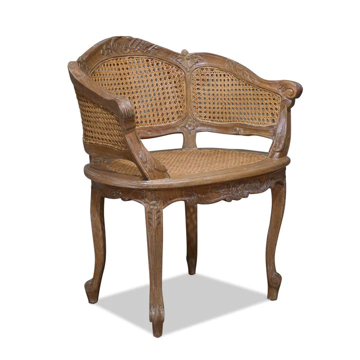 Chic Royal Marcella Bergere Chair - Weathered Oak