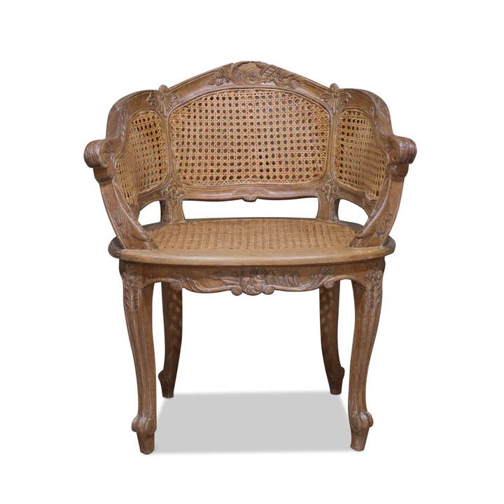 Chic Royal Marcella Bergere Chair - Weathered Oak