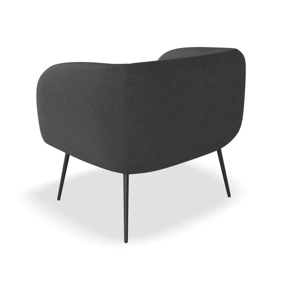 Chic Solitude Dark Grey Single Seater Sofa (Available in 3 Frame Colors)