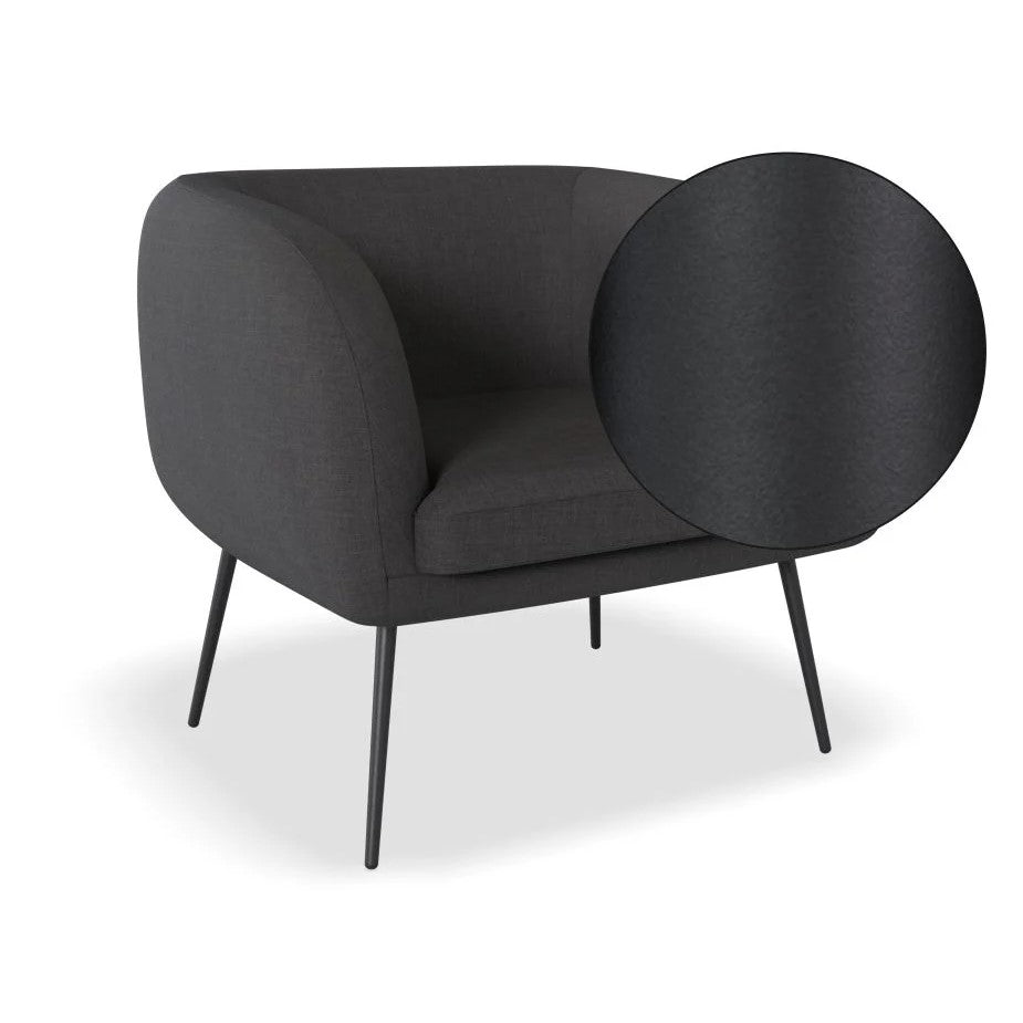 Chic Solitude Dark Grey Single Seater Sofa (Available in 3 Frame Colors)