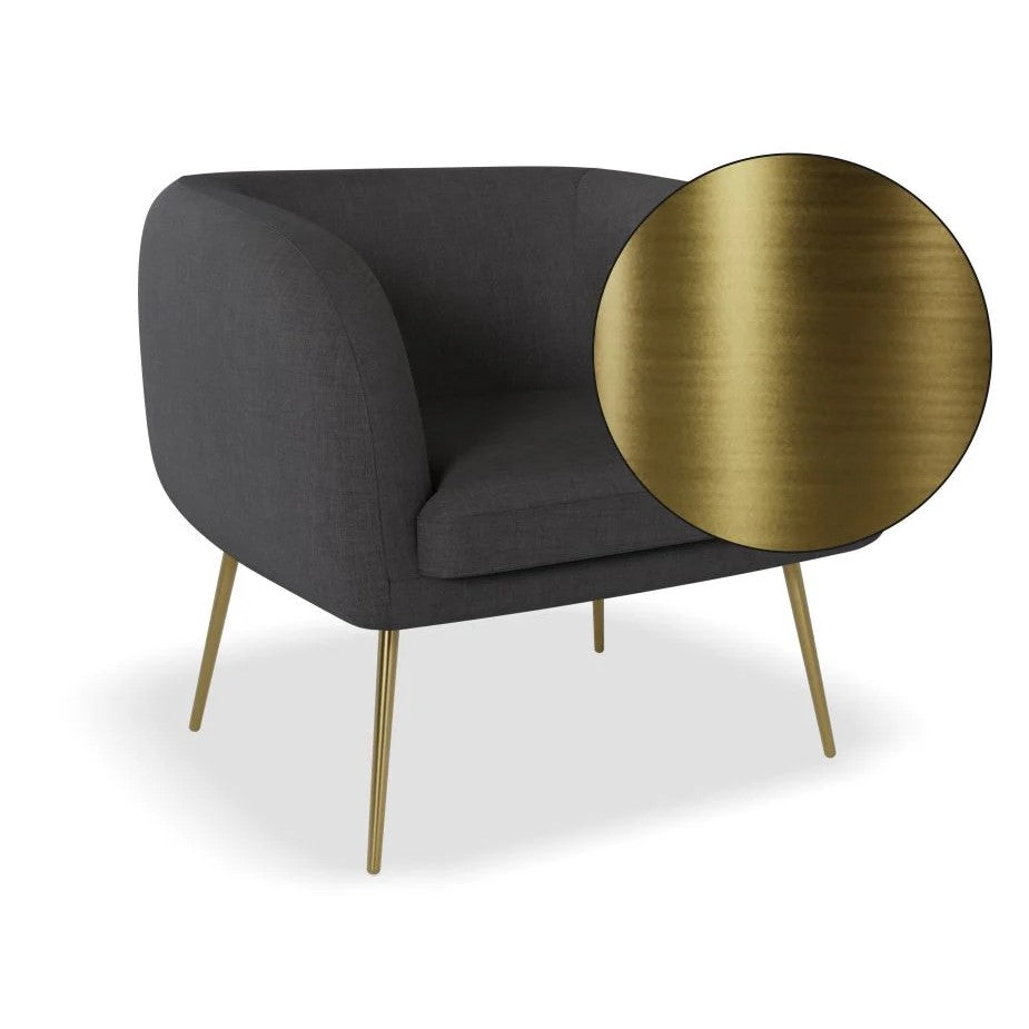 Chic Solitude Dark Grey Single Seater Sofa (Available in 3 Frame Colors)