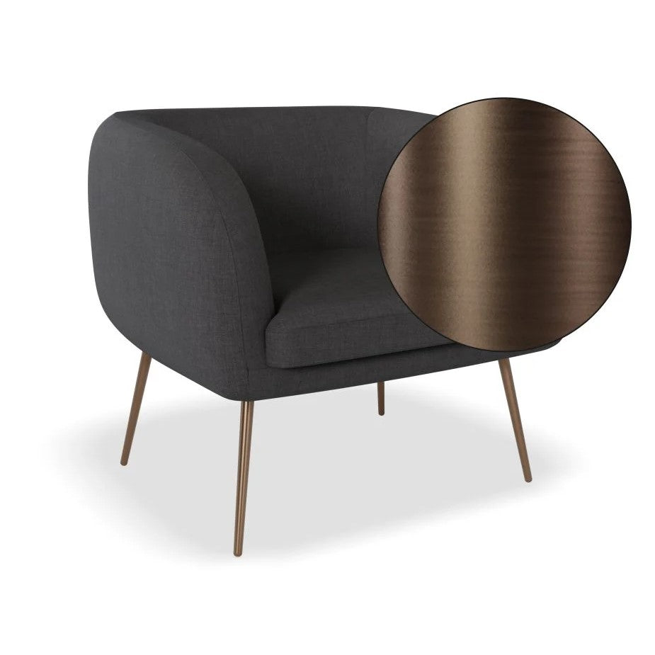 Chic Solitude Dark Grey Single Seater Sofa (Available in 3 Frame Colors)