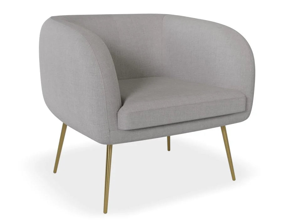 Chic Solitude Grey Single Seater Sofa (Available in 3 Frame Colors)