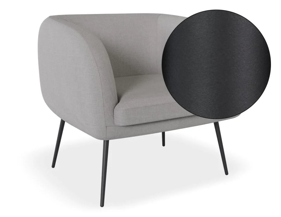 Chic Solitude Grey Single Seater Sofa (Available in 3 Frame Colors)