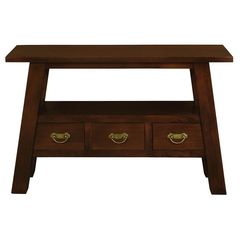 Chic Storage 3 Drawer Sofa Table - Brown