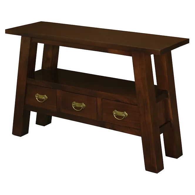 Chic Storage 3 Drawer Sofa Table - Brown