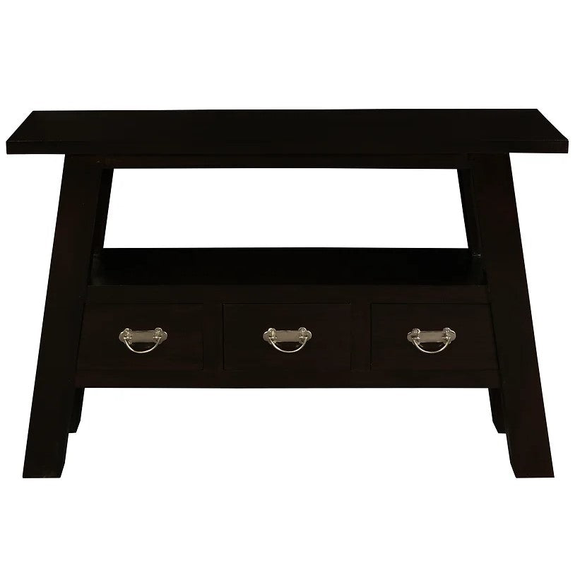 Chic Storage 3 Drawer Sofa Table - Dark Brown