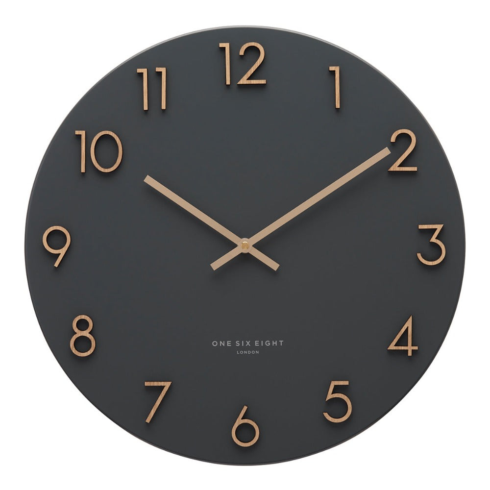 Chic Time Portal Charcoal Grey Wall Clock  (Available in 2 Sizes)