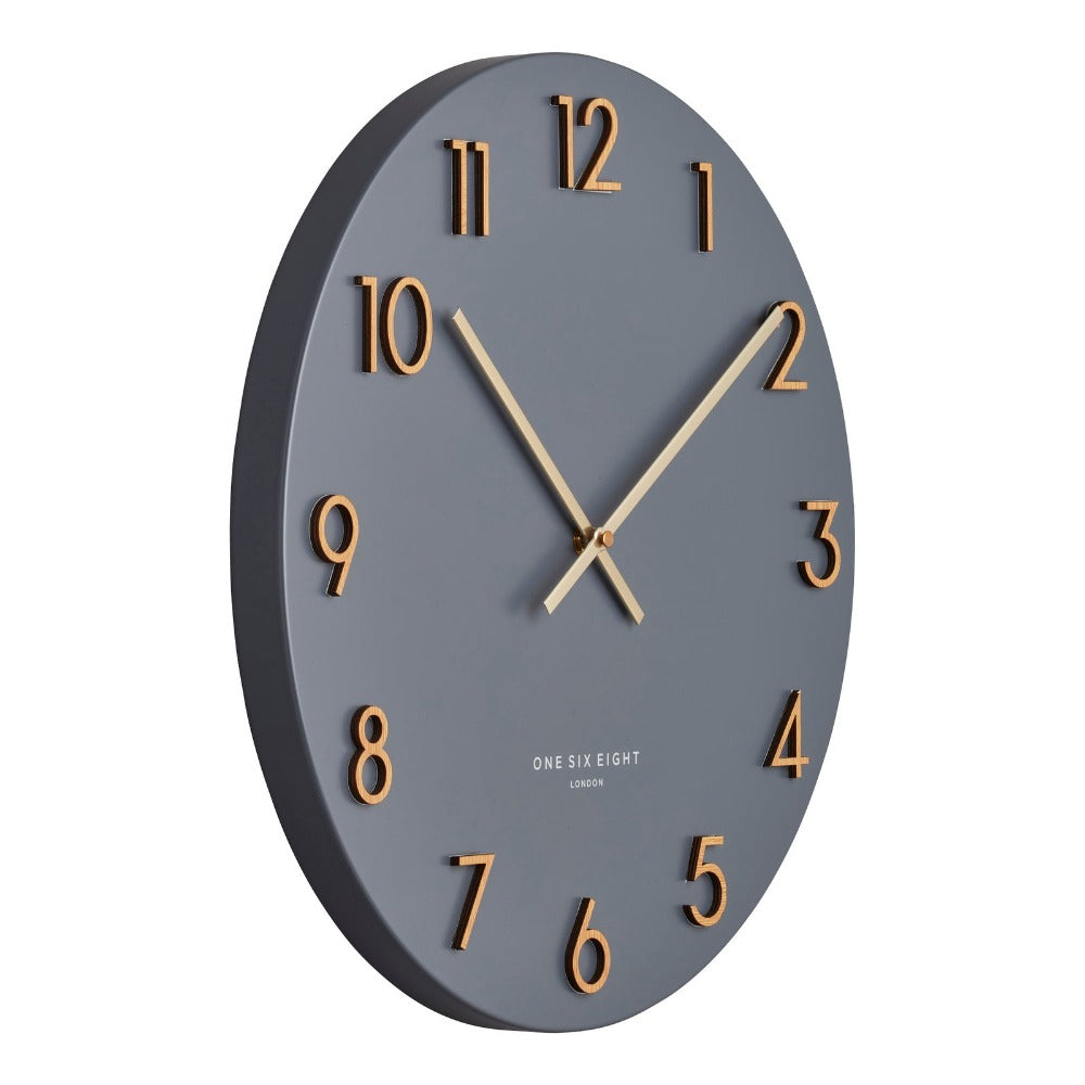 Chic Time Portal Charcoal Grey Wall Clock  (Available in 2 Sizes)
