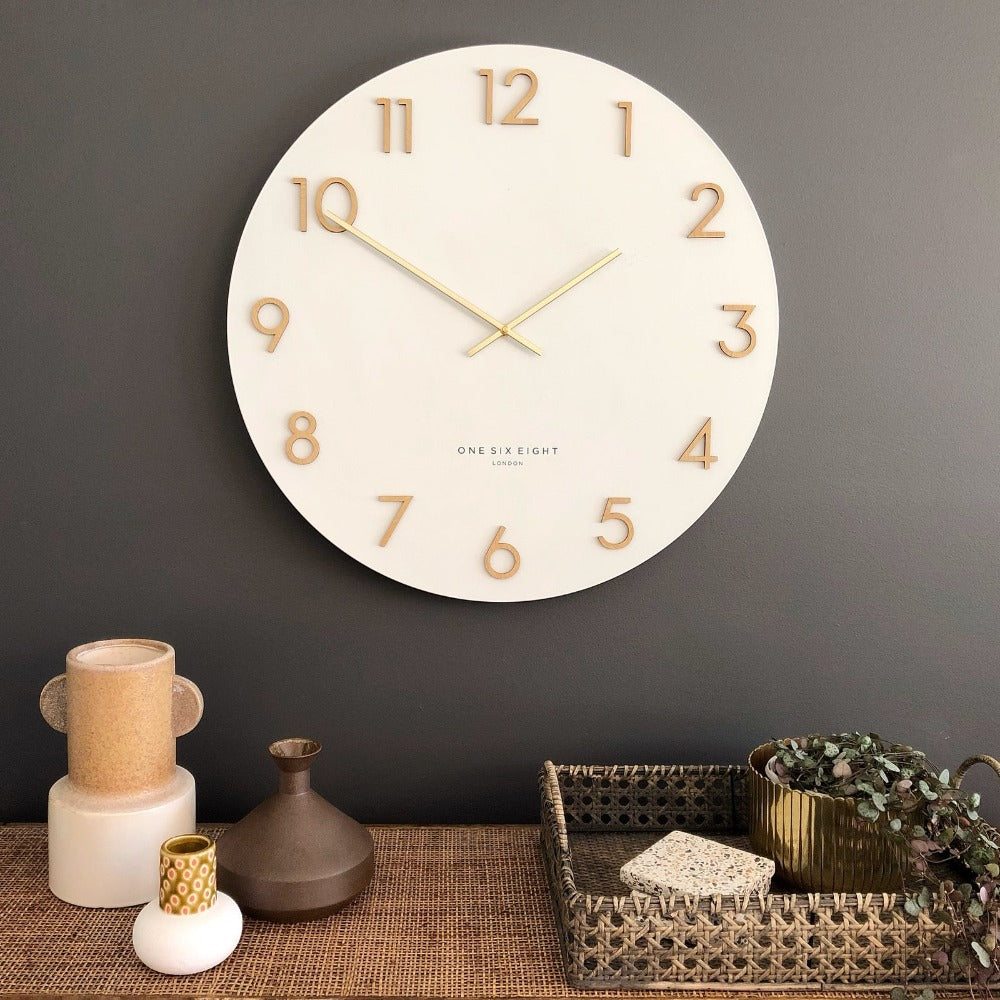 Chic Time Portal White Wall Clock  (Available in 2 Sizes)