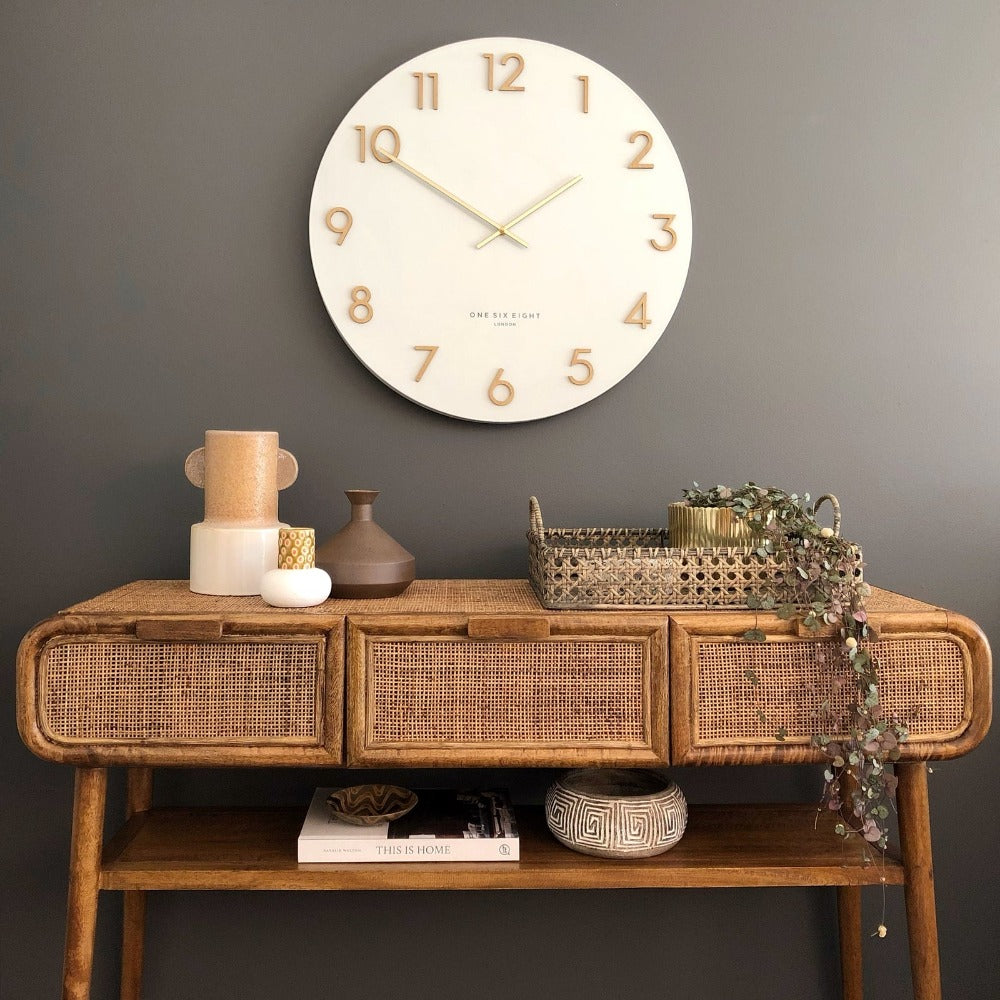 Chic Time Portal White Wall Clock  (Available in 2 Sizes)