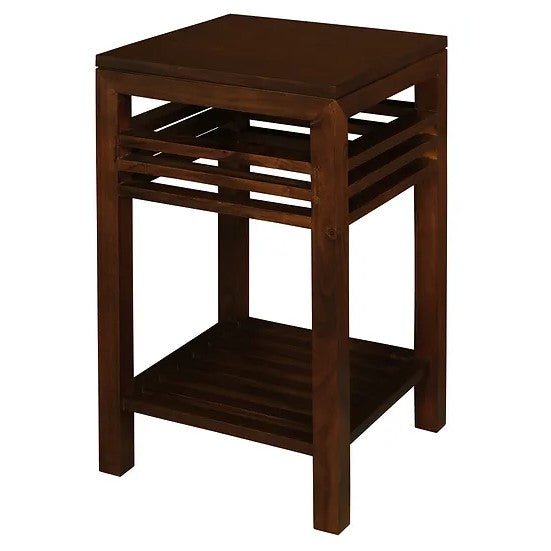 Chic and Functional Holland Stripe Lamp Table - Brown