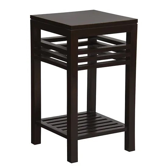 Chic and Functional Holland Stripe Lamp Table - Dark Brown
