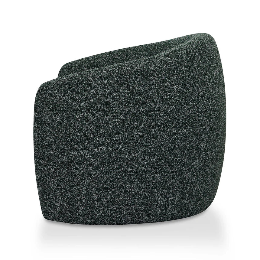 Chic and Versatile Fabric Armchair - Green Boucle