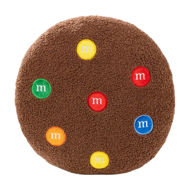 Chocolate Cookies Shaped Stuffed Soft Pillow 10cms - Dark Brown