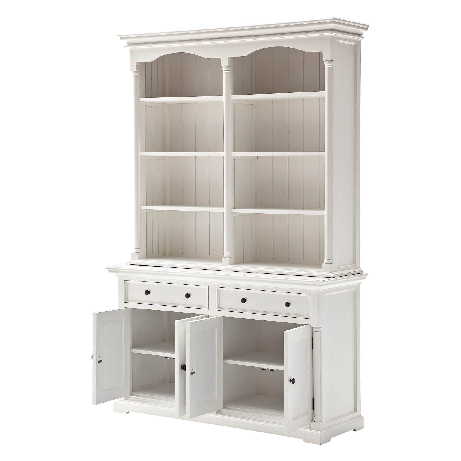 Classic Arch Hutch Cabinet 2 Drawers 4 Doors & 8 Shelves