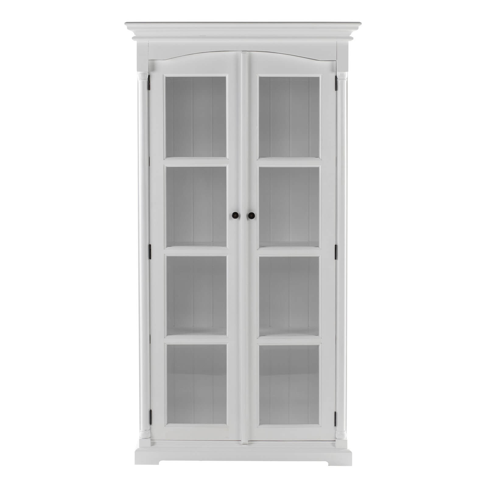 Classic Arch Hutch Cabinet 2 Glass Doors 4 Shelves