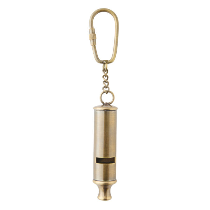 Classic Brass Whistle Keyring