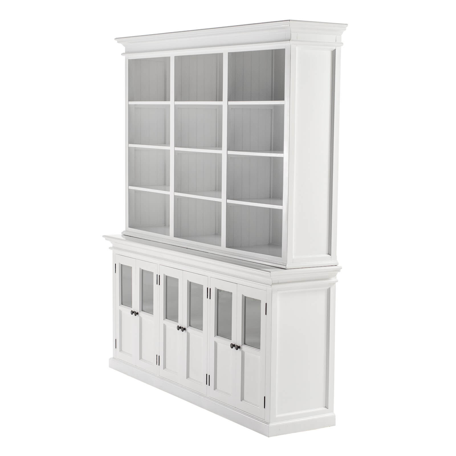 Classic Hutch Cabinet 6 Glass Doors & 12 Shelves