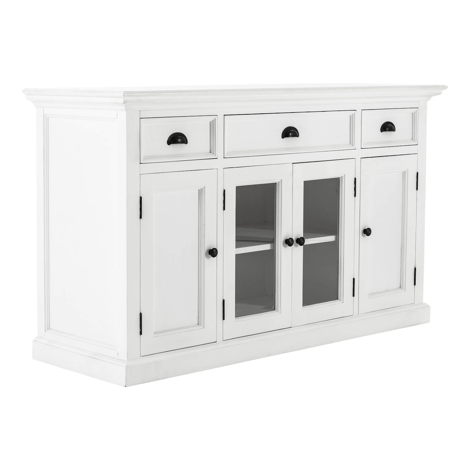 Classic Farmhouse Buffet 3 Drawers 2 + 2 Doors White