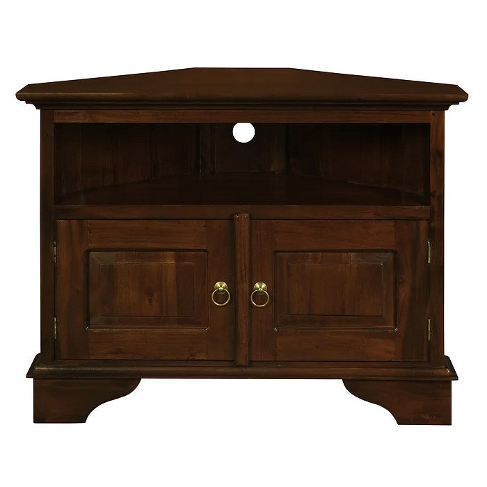 Classic Elegance 2 Door Corner TV Stand - Brown