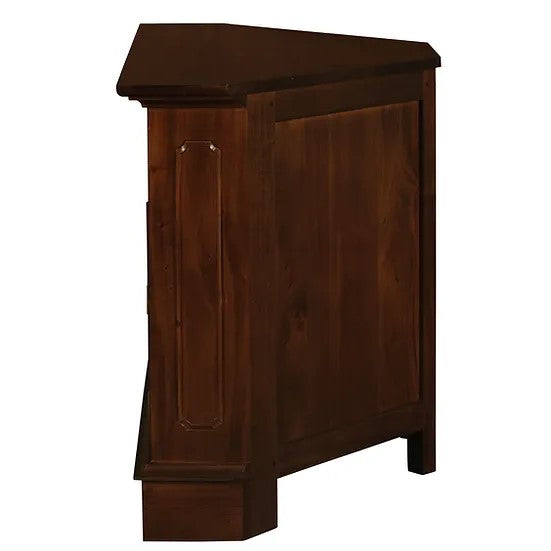 Classic Elegance 2 Door Corner TV Stand - Brown