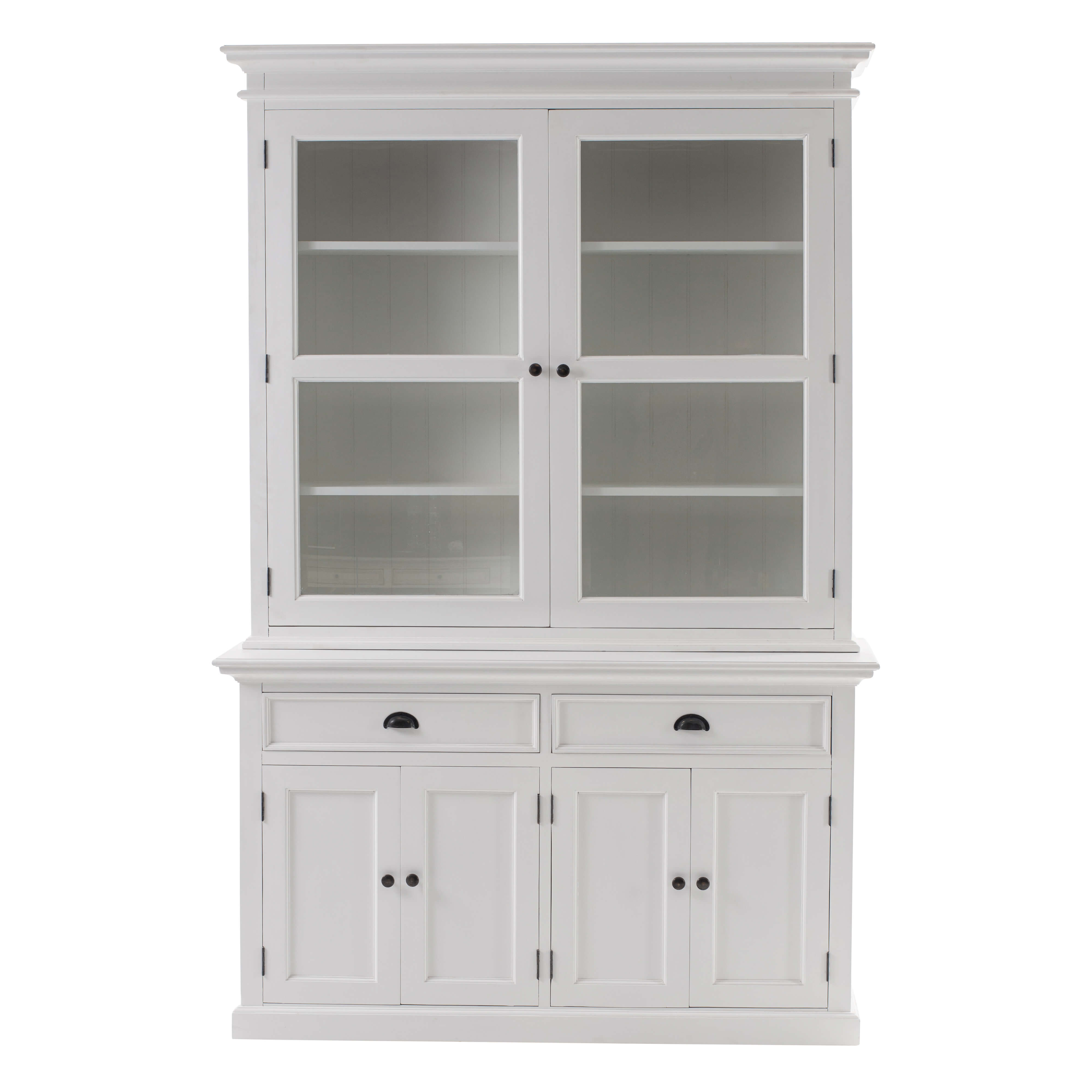 Classic Farmhouse Hutch Cabinet 2 Drawers, 2 + 4 Doors & 8 Shelves