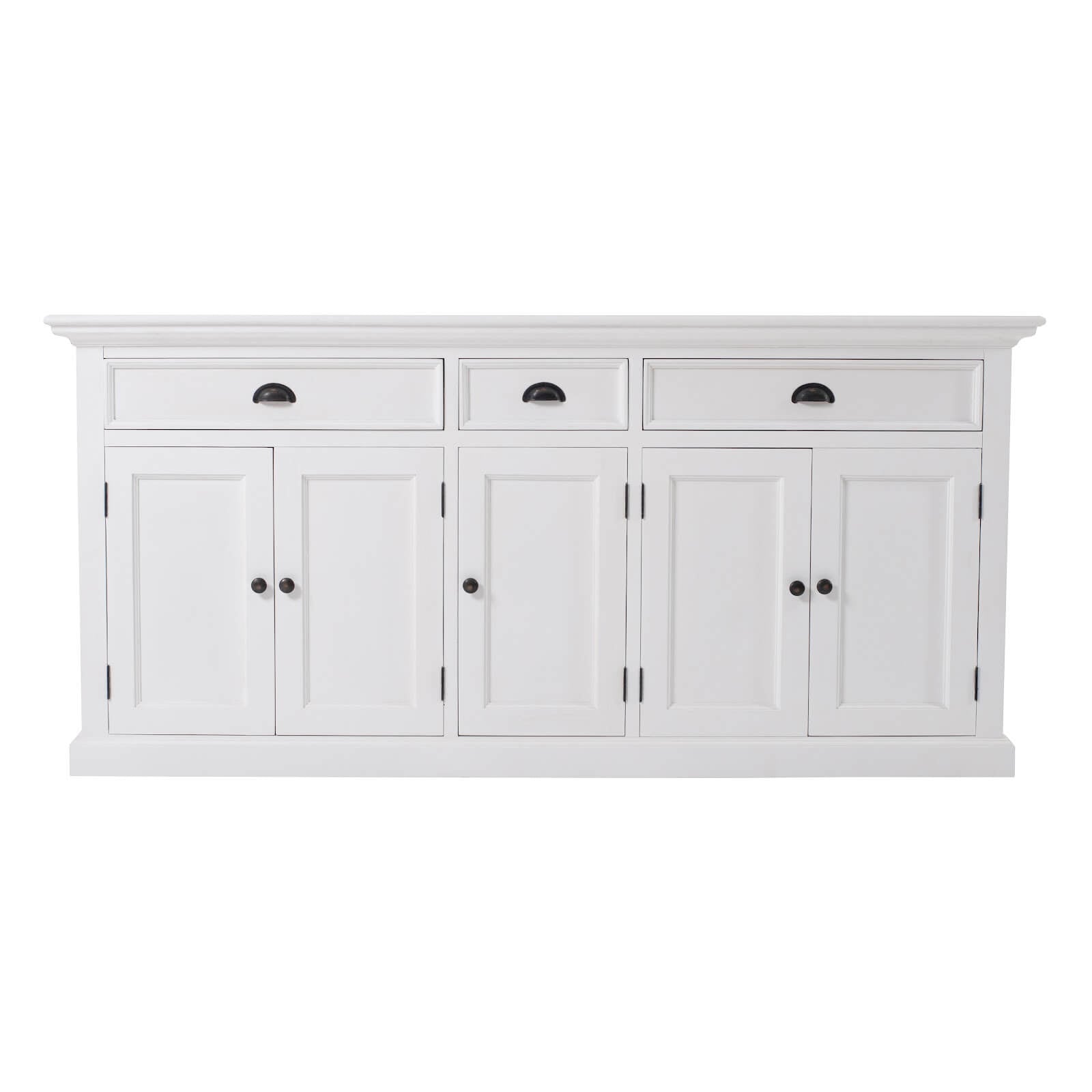 Classic Farmhouse Hutch Cabinet 3 Drawers 5 Doors 12 Shelves