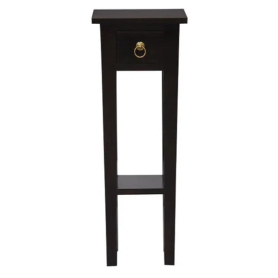 Classic Fleur 1-Drawer Straight Leg Plant Stand - Dark Brown