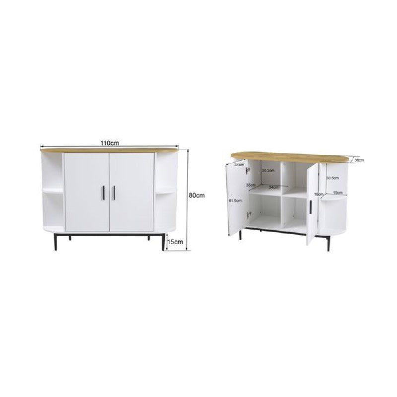 White & Natural Cozy Feel Sideboard