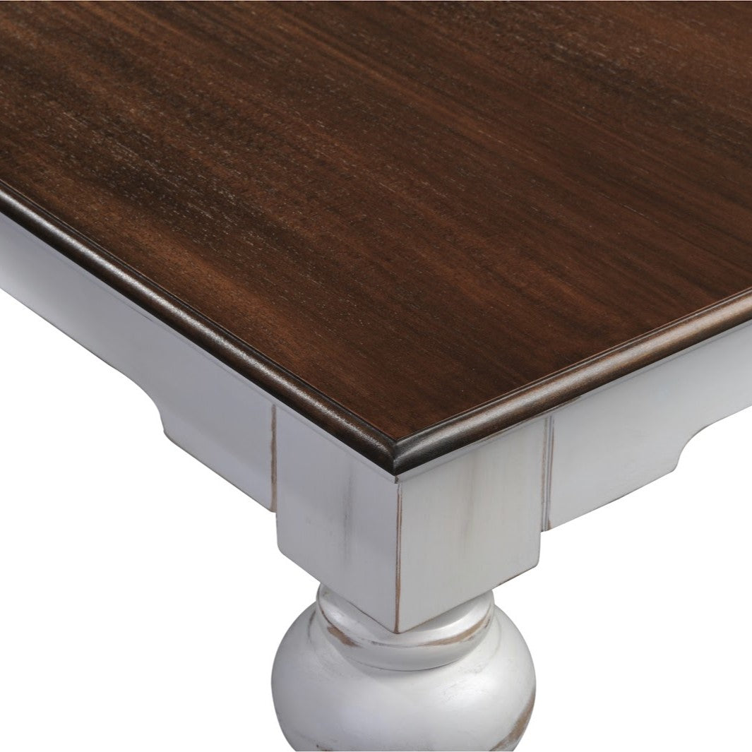 Classic Trumpet Legged Dining Table W/ Brown Top 240cms