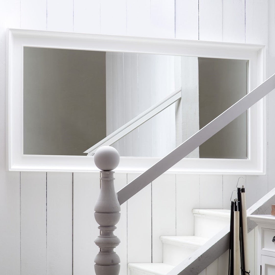 Classic White Mahogany Bevelled Glass Mirror 200cms