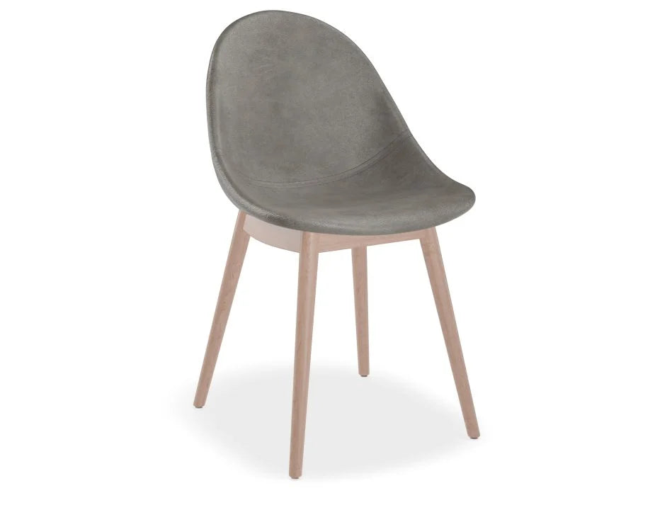 Classic Woodcraft Vintage Grey Seat Wooden Base Dining Chair
