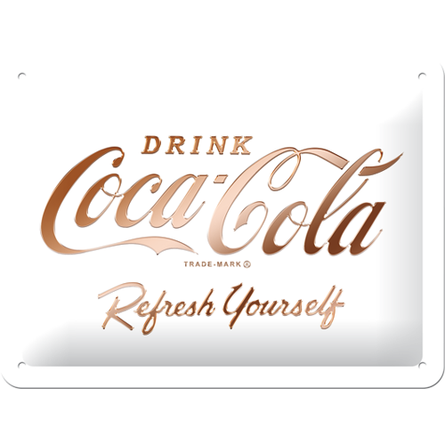 Coca-Cola Logo White - Small Sign Board 15 x 20cm