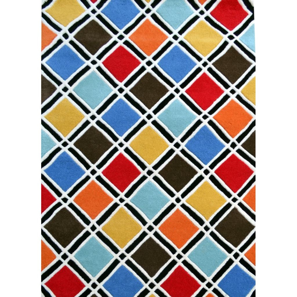 Color Blocks Handmade Woolen Rug