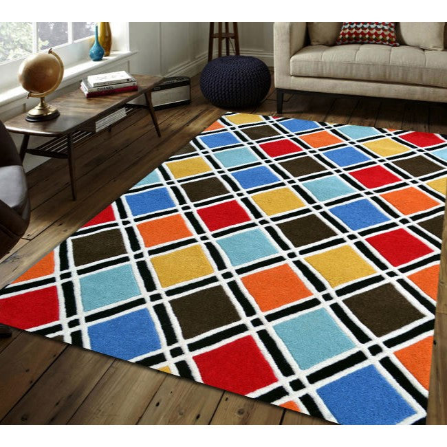Color Blocks Handmade Woolen Rug