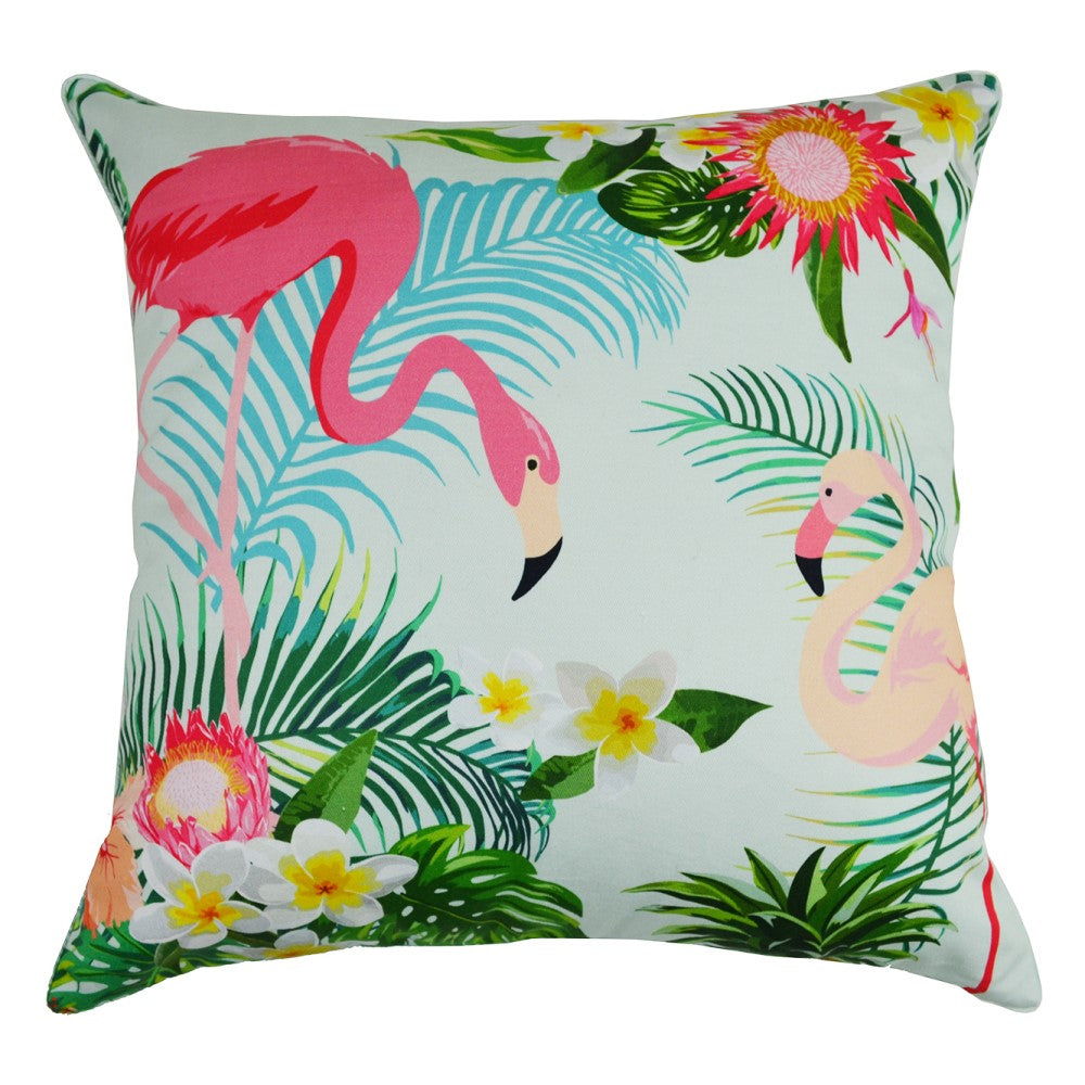 Colorful Flemingo Cushion With Recycled Fill 45 X 45cms