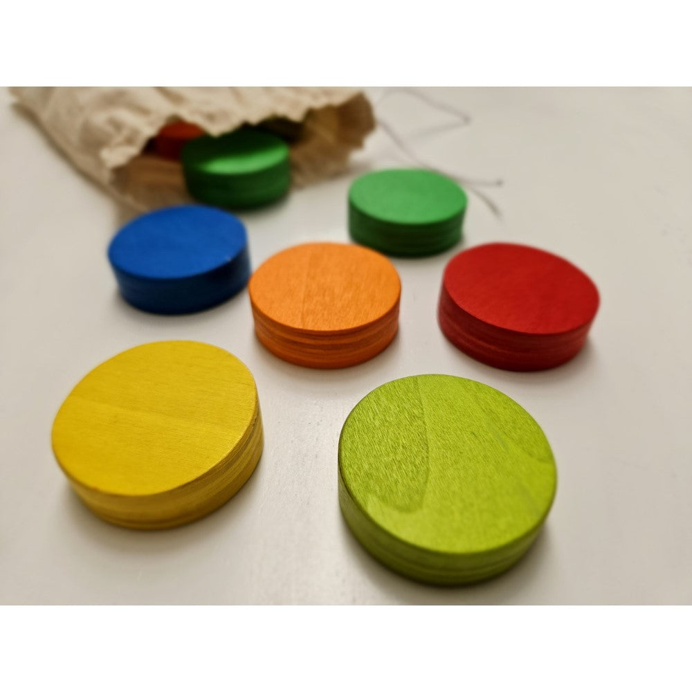 Colorful Rainbow Coins 18pcs